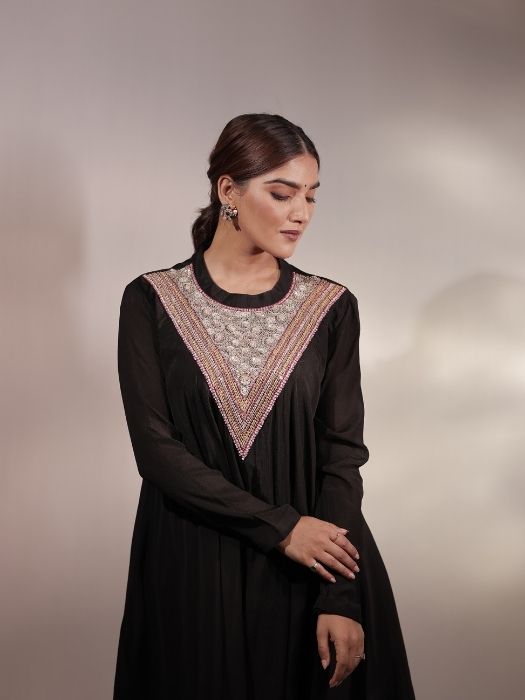 Black Sequins Party-wear Cordset