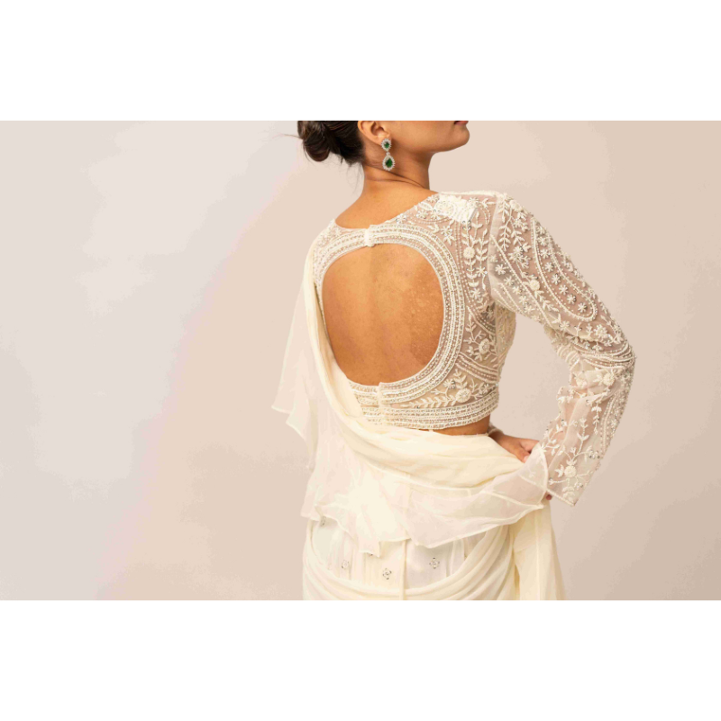 Fabric Gorget with Parle and Sequins Work